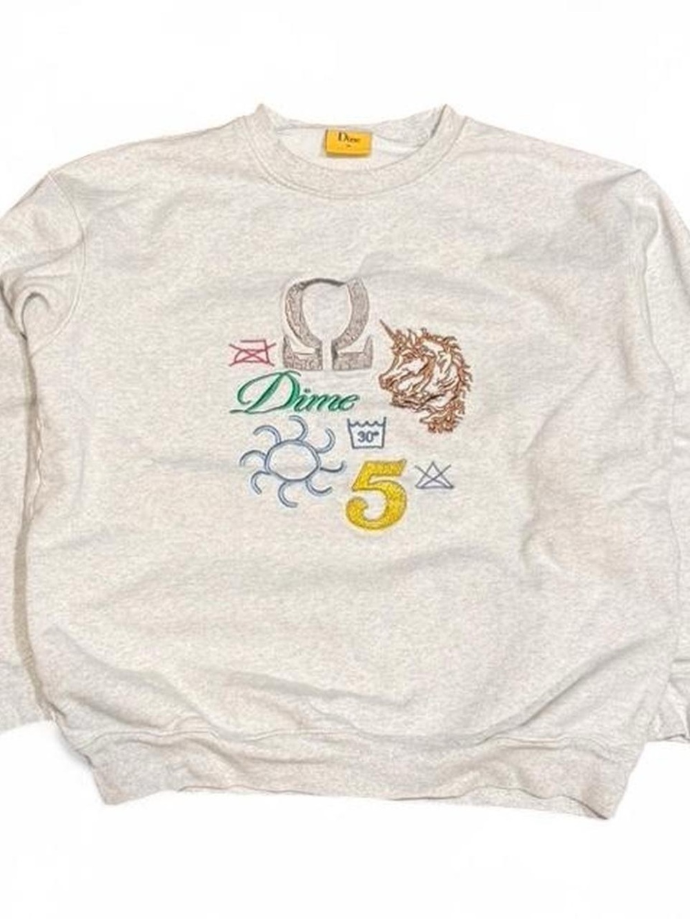Dime Codex Grey Embroidered Cotton Sweatshirt